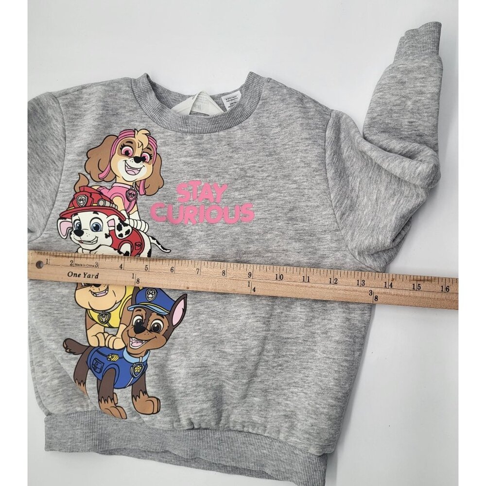 H&M x Paw Patrol Toddler Girls Sweatshirt SZ 3/4T Gray Graphic Print - Picture 4 of 7